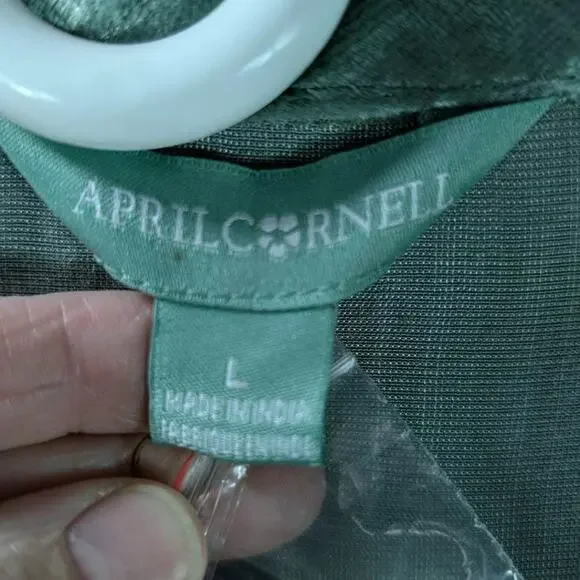 April Cornell Victorian Trading Co Gatsby Sage Green Velvet Beaded Duster Boho - Picture 9 of 13